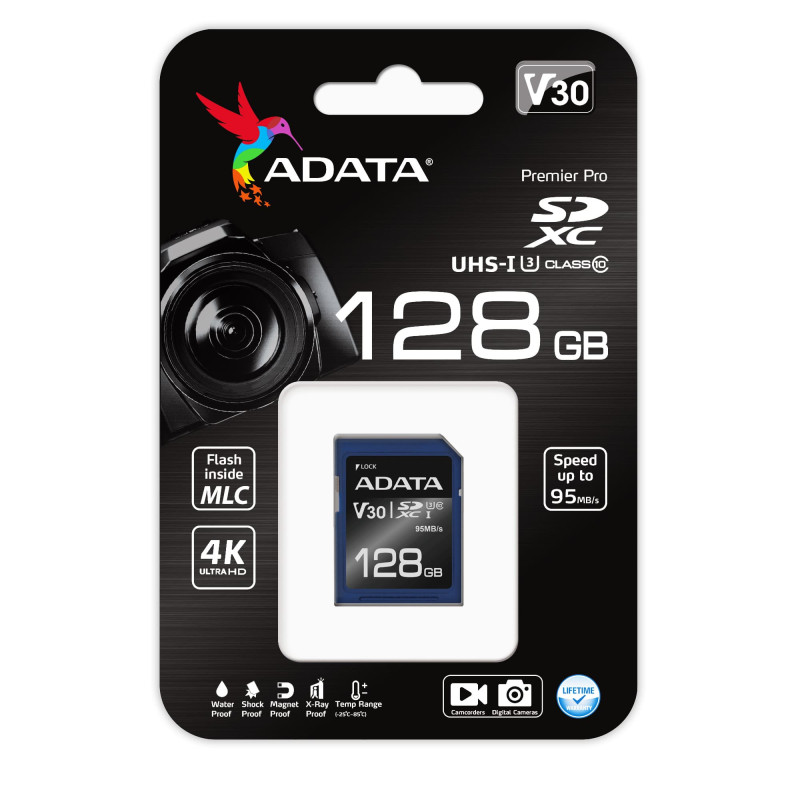 ADATA V30S/SDXC/128GB/UHS-I U3 / Class 10