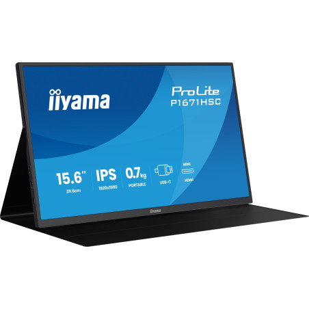 iiyama ProLite/P1671HSC-B1/15,6"/IPS/FHD/60Hz/3ms/Čierna/3R