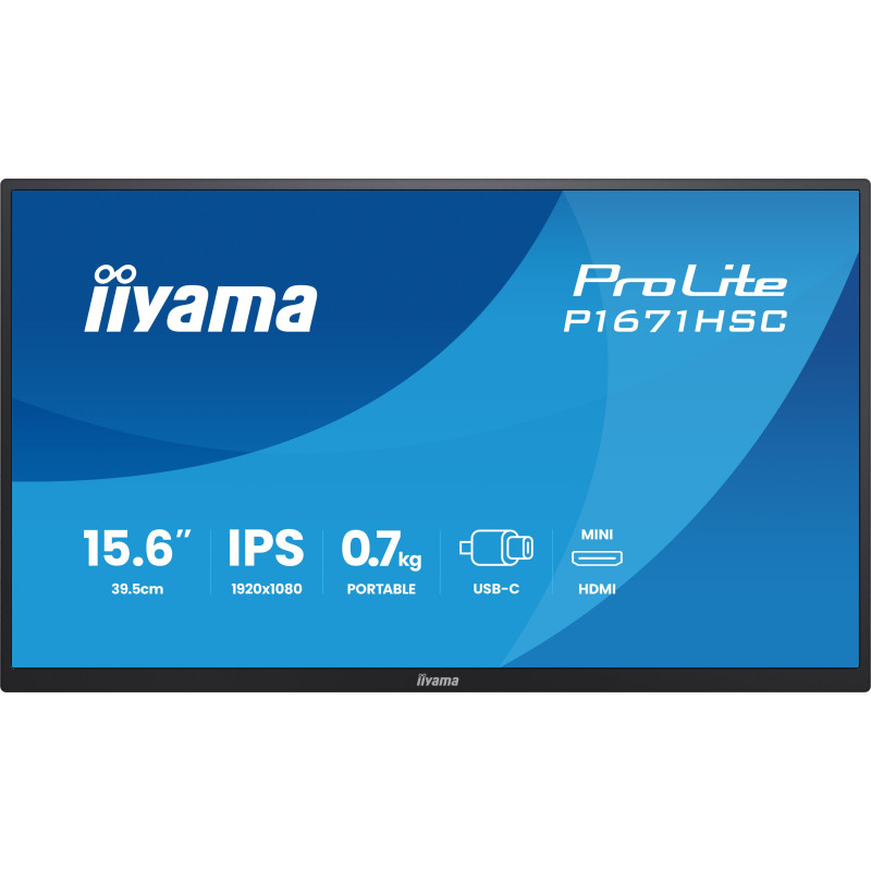 iiyama ProLite/P1671HSC-B1/15,6"/IPS/FHD/60Hz/3ms/Čierna/3R