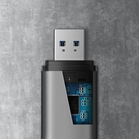 AXAGON CRE-SAC, USB3.2 Gen 1 Type-C + Type-A externá čítačka kariet SD/microSD, podpora UHS-I