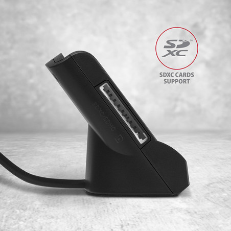 AXAGON CRE-SM2, USB-A StandReader 4-slot čítačka Smart card (eObčanka) + SD/microSD/SIM, kábel 1.3 m