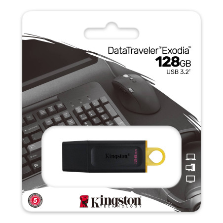 Kingston DataTraveler Exodia/128GB/USB 3.2/USB-A/Žltá