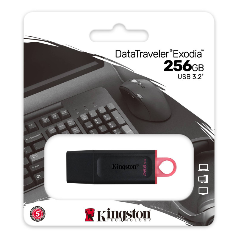 Kingston DataTraveler Exodia/256GB/USB 3.2/USB-A/Ružová
