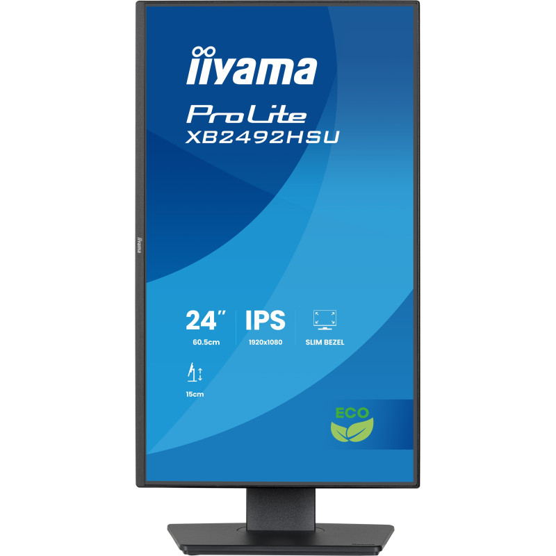 24" iiyama X2492HSU-B1: IPS, FHD, HDMI, DP, zelená, HAS