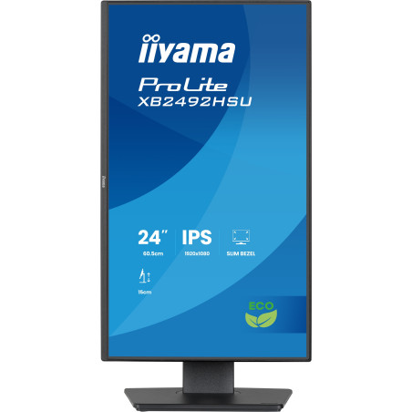 24" iiyama X2492HSU-B1: IPS, FHD, HDMI, DP, zelená, HAS