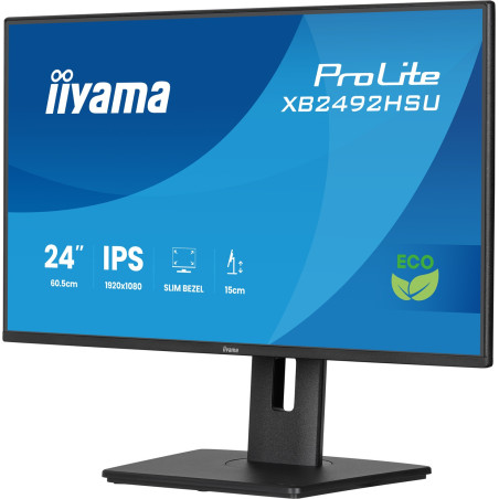 24" iiyama X2492HSU-B1: IPS, FHD, HDMI, DP, zelená, HAS
