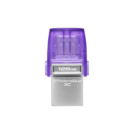 Kingston DataTraveler MicroDuo 3C/128GB/USB 3.2/USB-A + USB-C/Fialová