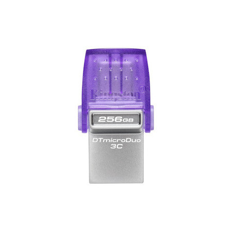Kingston DataTraveler MicroDuo 3C/256GB/USB 3.2/USB-A + USB-C/Fialová