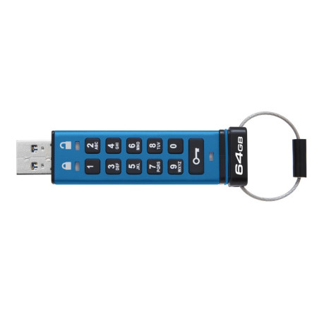 Kingston IronKey Keypad 200/64GB/USB 3.2/USB-A/Modrá