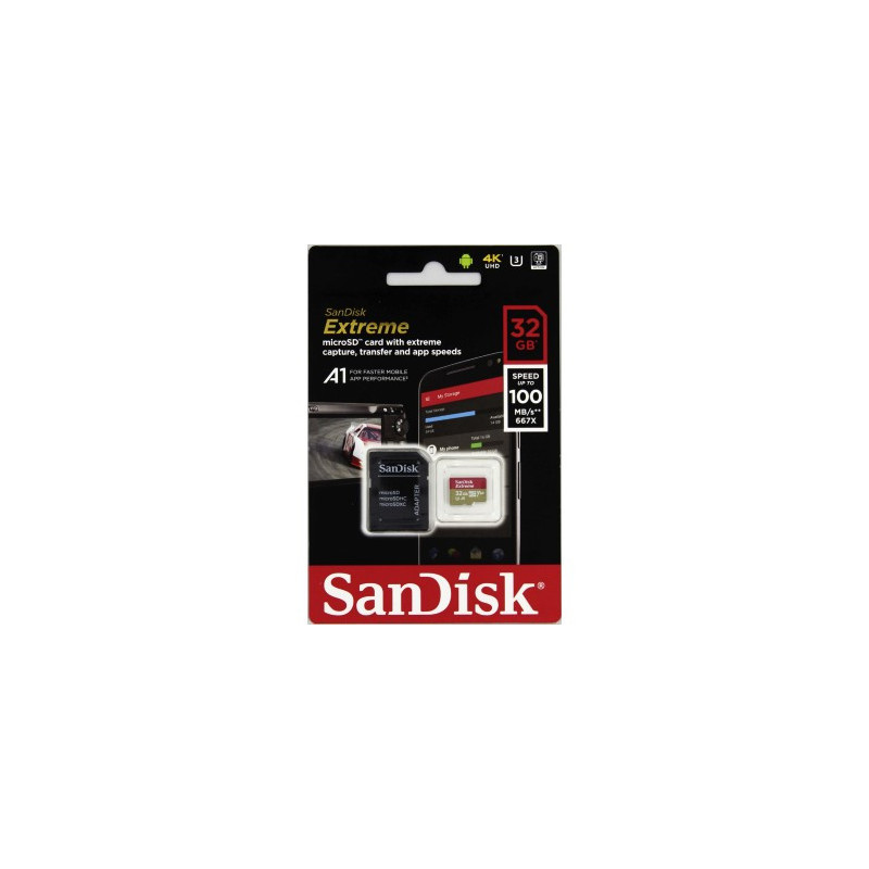 SanDisk Extreme/micro SDHC/32GB/UHS-I U3 / Class 10/+ Adaptér