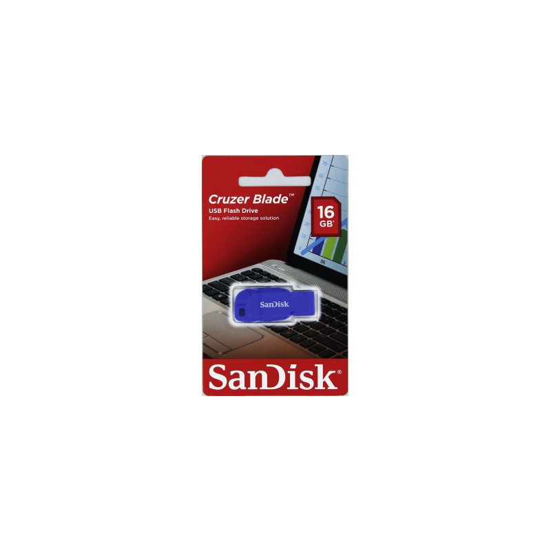 SanDisk Cruzer Blade/16GB/USB 2.0/USB-A/Modrá