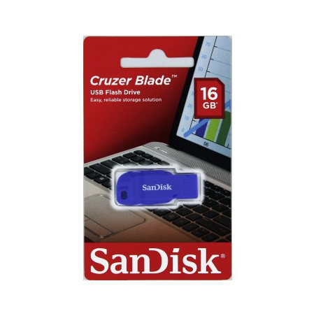 SanDisk Cruzer Blade/16GB/USB 2.0/USB-A/Modrá