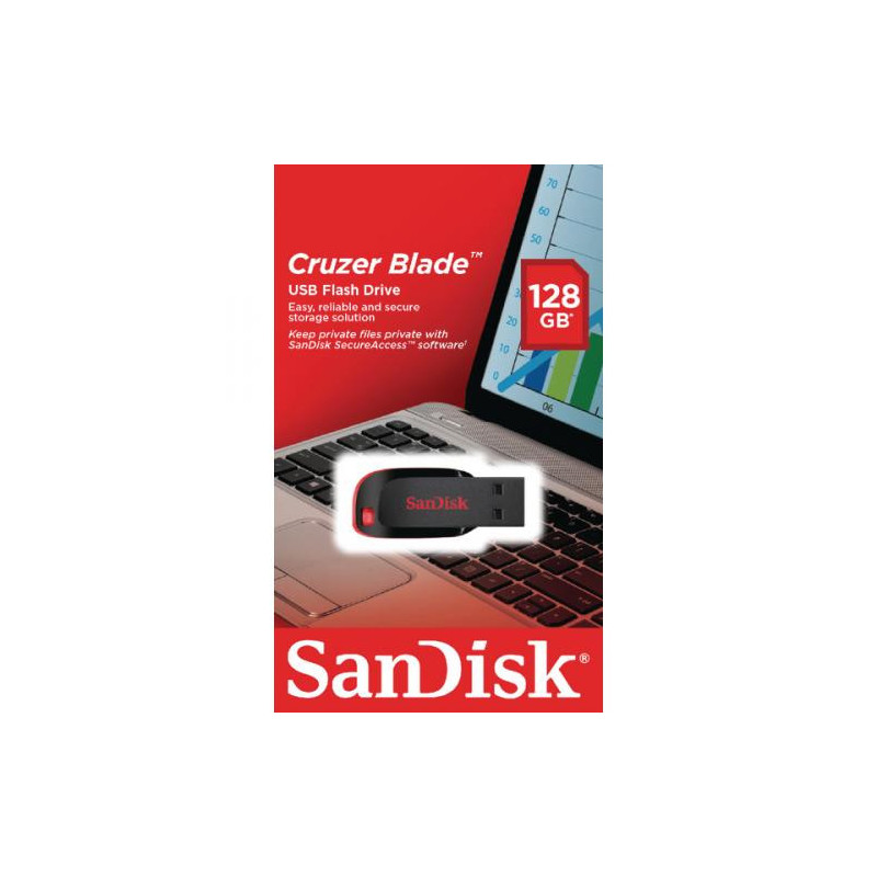 SanDisk Cruzer Blade/128GB/USB 2.0/USB-A/Čierna
