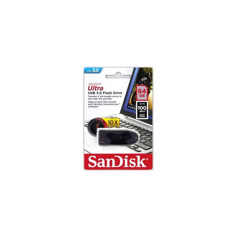 SanDisk Ultra/64GB/USB 3.0/USB-A/Čierna