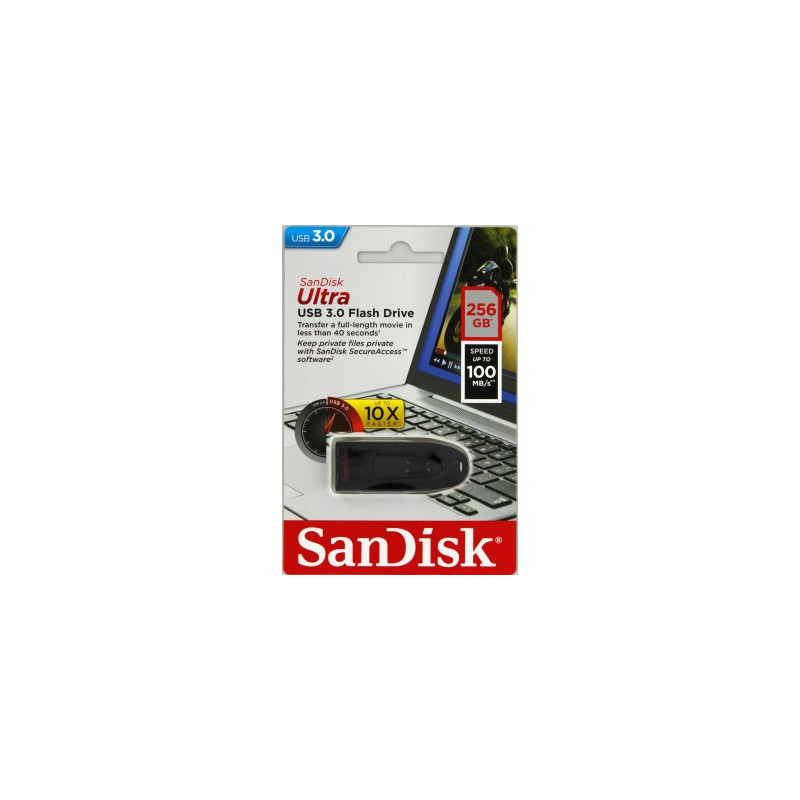 SanDisk Ultra/256GB/USB 3.0/USB-A/Čierna