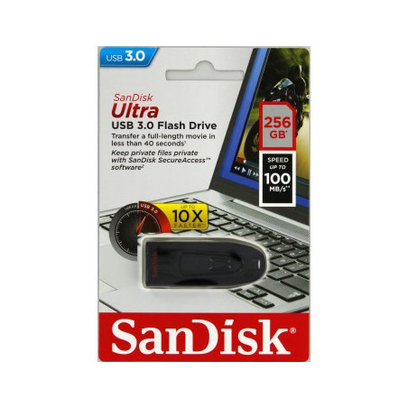 SanDisk Ultra/256GB/USB 3.0/USB-A/Čierna