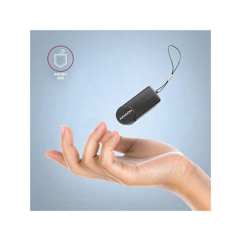AXAGON CRE-SMPC, USB-C PocketReader čítačka kontaktných kariet Smart card (eObčanka, eID klient)