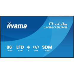 86" iiyama LH8675UHS-B2AG: IPS, 4K, 24/7, Android 11