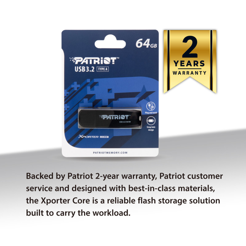 Patriot XPORTER CORE/64GB/USB 3.2/USB-A/Čierna