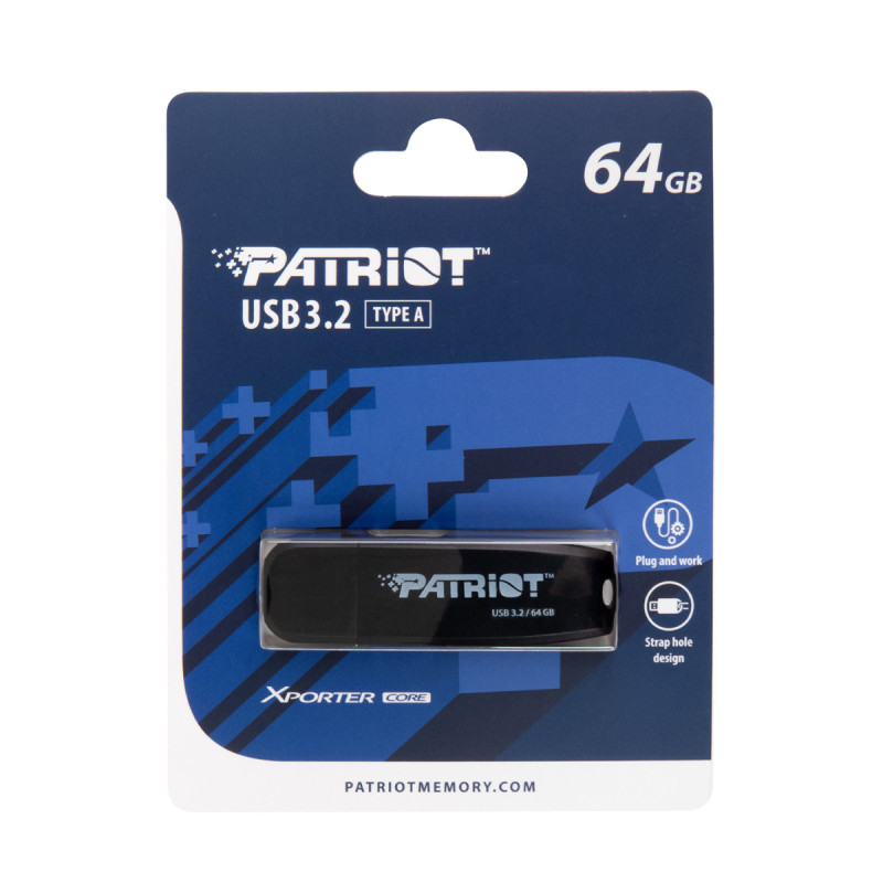 Patriot XPORTER CORE/64GB/USB 3.2/USB-A/Čierna