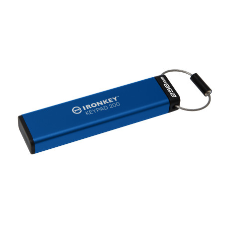 Kingston IronKey Keypad 200/256GB/USB 3.2/USB-A/Modrá