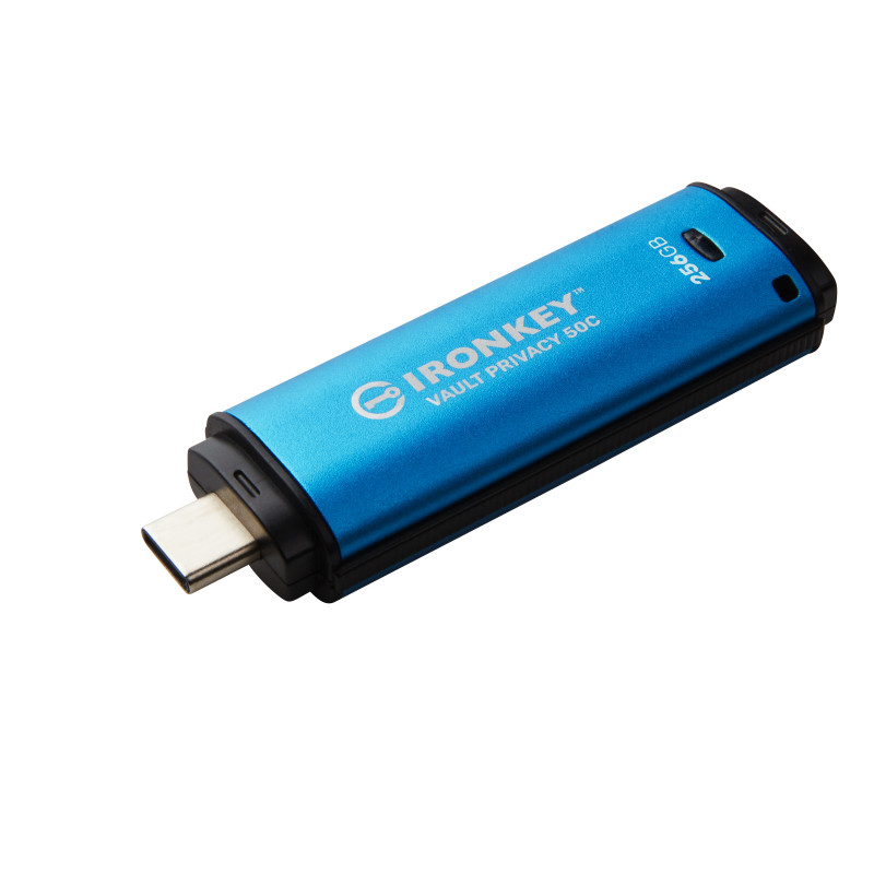 Kingston Ironkey Vault Privacy 50C/256GB/USB 3.2/USB-C/Modrá