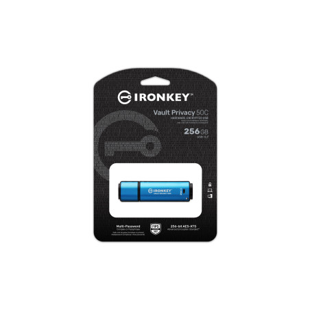 Kingston Ironkey Vault Privacy 50C/256GB/USB 3.2/USB-C/Modrá