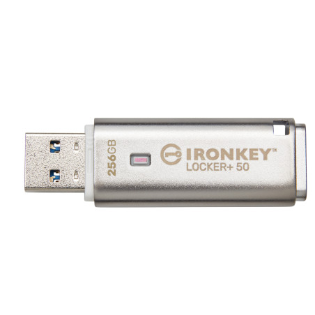 Kingston IronKey Locker+ 50/256GB/USB 3.1/USB-A/Strieborná