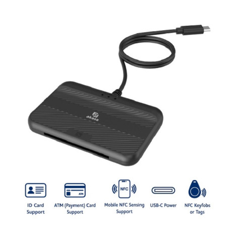 AKASA externá čítačka Smart kariet s NFC - eID a eObčanka