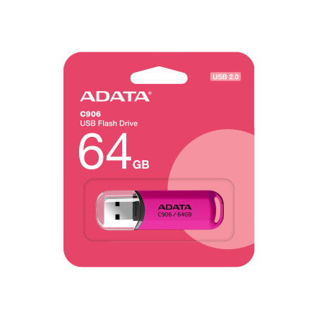 ADATA C906/64GB/USB 2.0/USB-A/Ružová