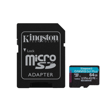 Kingston Canvas Go Plus A2/Micro SDXC/64GB/UHS-I U3/Class 10/+ Adaptér