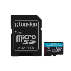 Kingston Canvas Go Plus A2/Micro SDXC/512GB/UHS-I U3/Class 10/+ Adaptér