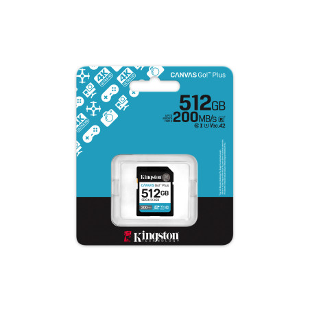 Kingston Canvas Go Plus/SDXC/512GB/UHS-I U3 / Class 10