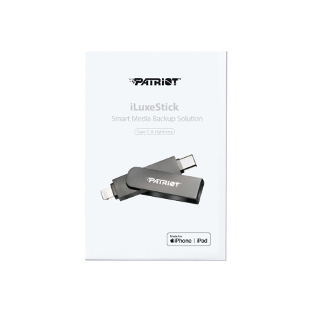Patriot iLuxe Stick C MFi/128GB/USB 3.2/Lightning + USB-C/Čierna