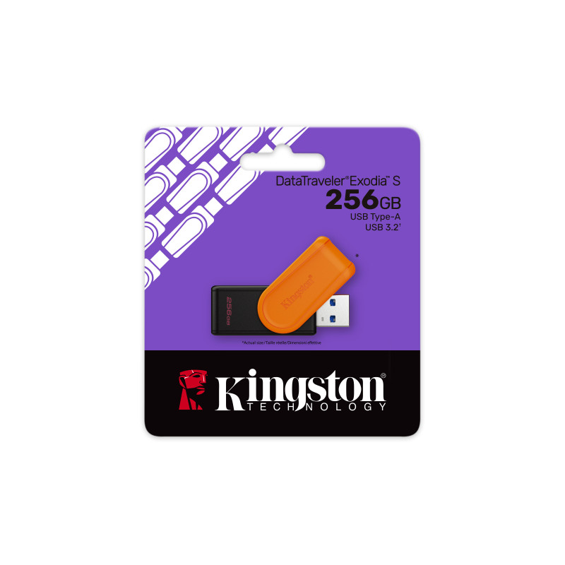 DataTraveler Exodia S/256GB/USB 3.2/USB-A/Oranžová