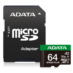 Adata Speed Plus/Micro SD/64GB/UHS-I U3/Class 10/+ Adaptér