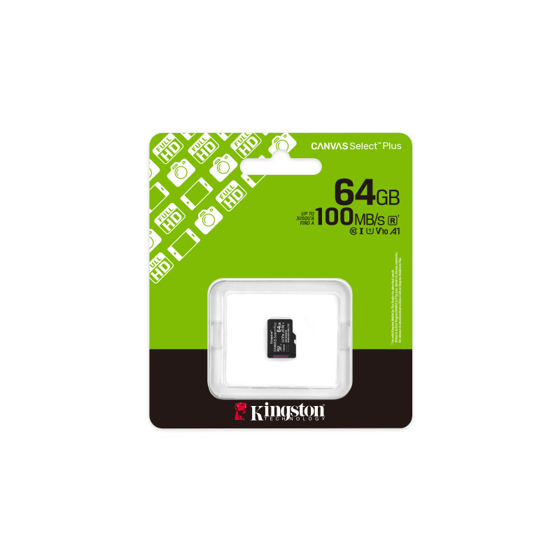 Kingston Canvas Select Plus / Micro SDXC / 64GB / UHS-I U1 / Class 10