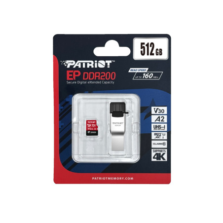 Patriot EP DDR200 + čítačka/Micro SDXC/512GB/UHS-I U3 / Class 10