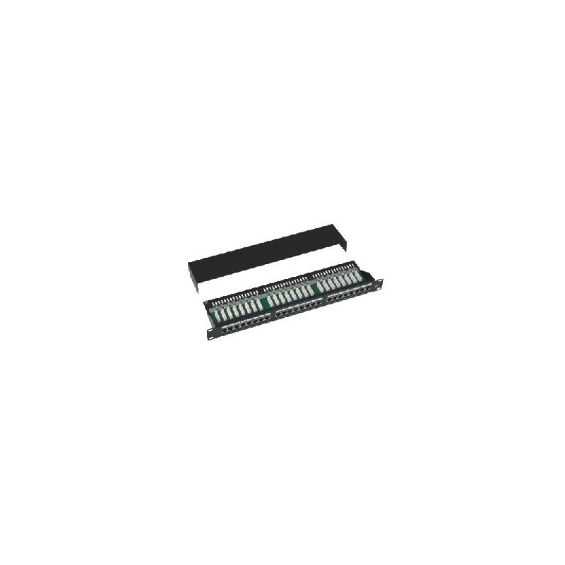 DATACOM Patch panel Cat5e 24p.1U, STP, 19 ", čierny, vyviazanie