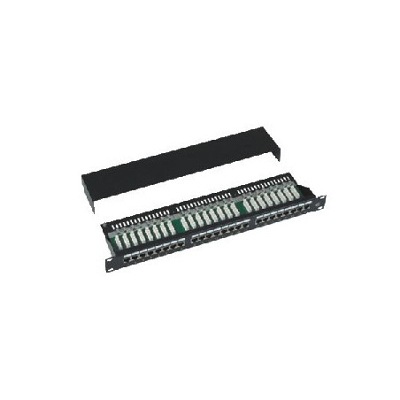 DATACOM Patch panel Cat5e 24p.1U, STP, 19 ", čierny, vyviazanie