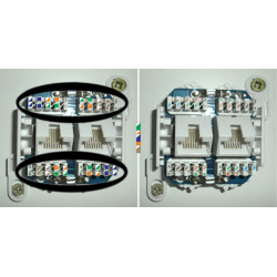 DATACOM UTP dvojzásuvka pod omietku 45 st.- Cat5e