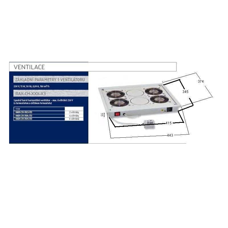 Vent.j. horný (spodný) 2x ventilátor 220V/46W sivá