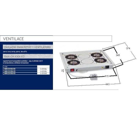 Vent.j. horný (spodný) 2x ventilátor 220V/46W sivá