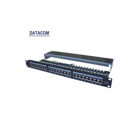 DATACOM Patch panel 24p.CAT6 1U 3x8 LSA, STP 19" čierny s vyviazaním