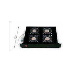 19" horiz.vent.j.4xVent.-220V/92W termost.2U čierna
