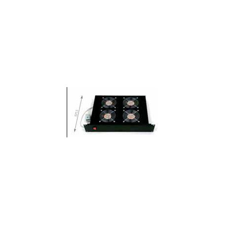 19" horiz.vent.j.4xVent.-220V/92W termost.2U čierna
