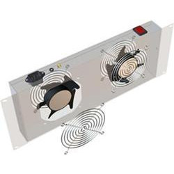 19" vert.vent.j.2xVent.-220V/46W termost.4U čierna