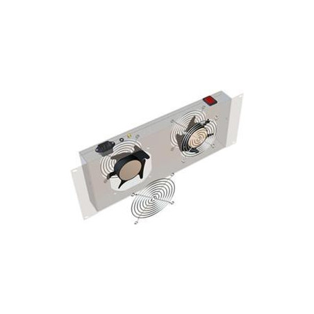 19" vert.vent.j.2xVent.-220V/46W termost.4U čierna