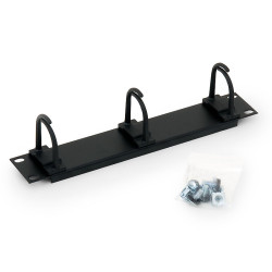 10" vyväzovací panel čierny 1U 3x plast