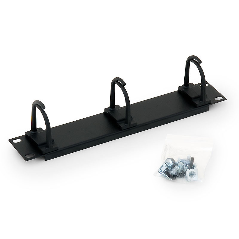 10" vyväzovací panel čierny 1U 3x plast